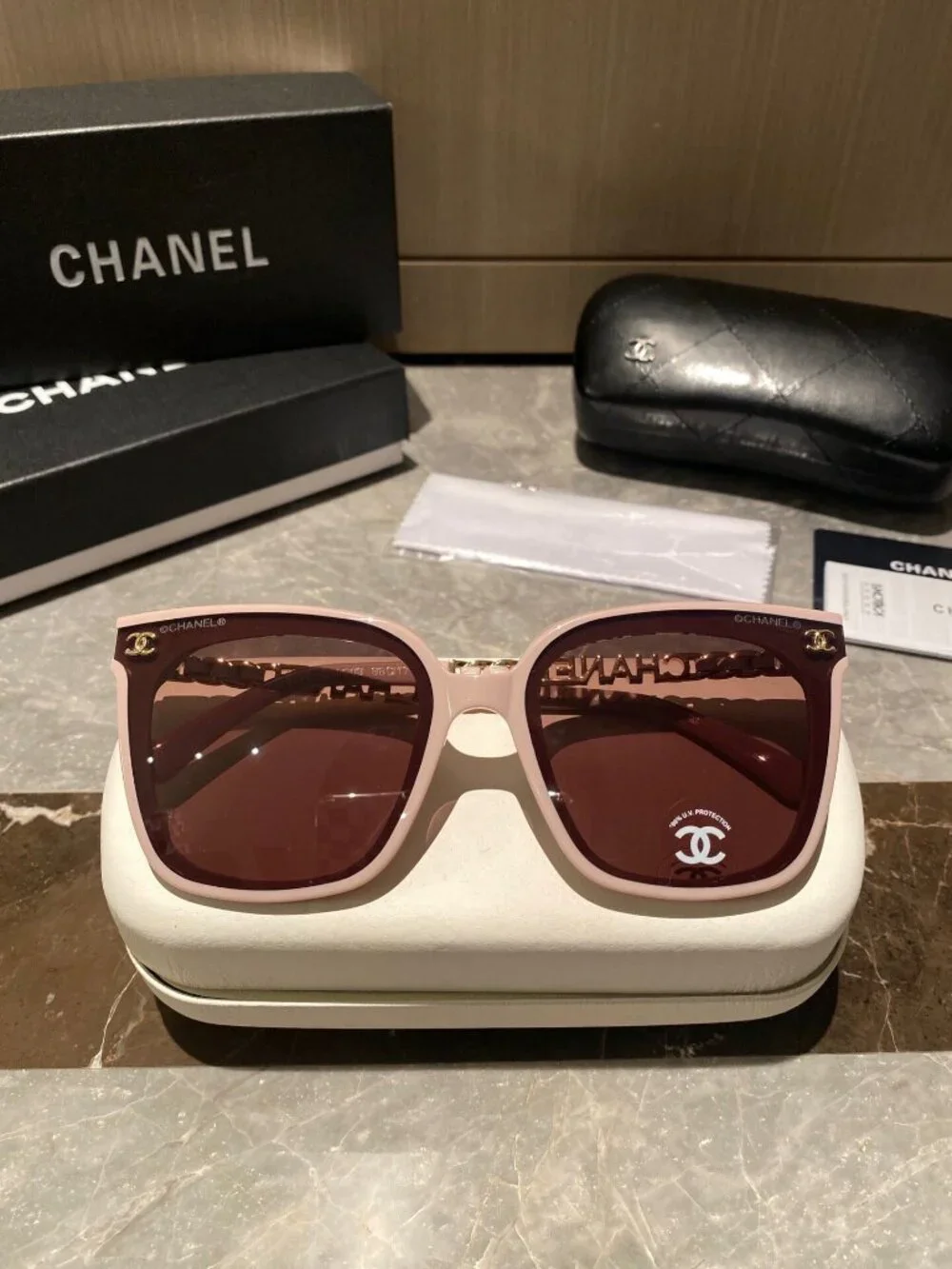 ✨ CHANEL CH0777 Pink Square Sunglasses